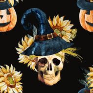 Watercolor halloween pattern N10