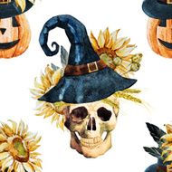Watercolor halloween pattern N11