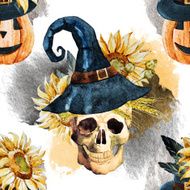 Watercolor halloween pattern N12