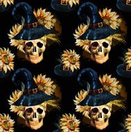 Watercolor halloween pattern N14