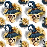 Watercolor halloween pattern N16