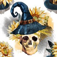 Watercolor halloween pattern N17