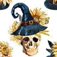 Watercolor halloween pattern N18