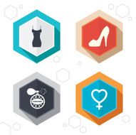 Women dress icon Sexy shoe sign Perfume N4