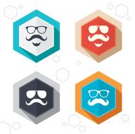 Mustache and Glasses icons Hipster symbols N2