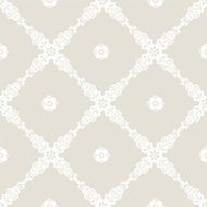 Seamless Ethnic pattern with white flowers on grey background