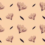romantic pastel flowers decorative seamless pattern background illustration