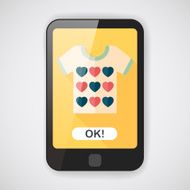 Valentine&#039;s Day clothes flat icon with long shadow eps10