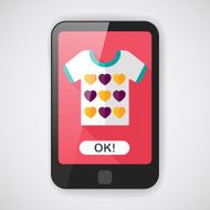 Valentine&#039;s Day clothes flat icon with long shadow eps10 N2