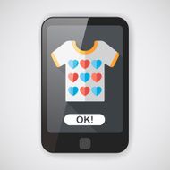 Valentine&#039;s Day clothes flat icon with long shadow eps10 N3