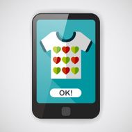 Valentine&#039;s Day clothes flat icon with long shadow eps10 N4