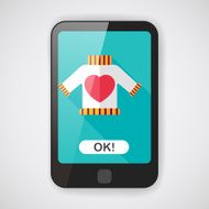 Valentine&#039;s Day clothes flat icon with long shadow eps10 N6