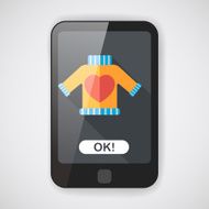 Valentine&#039;s Day clothes flat icon with long shadow eps10 N7