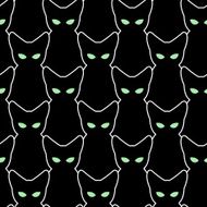 Black cat seamless pattern Vector backgrounds for Halloween Th