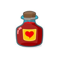 Love potion Bottle Glass vessel with wooden stopper Sticker he