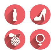 Wedding dress icon Women shoe sign Perfume N3
