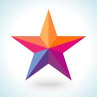 Bright colorful star shape in modern polygonal crystal style N2