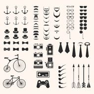 Hipster style infographics elements and icons set Vector EPS10