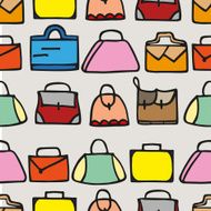 Color hand drawn bags vector seamless pattern