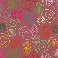 Hand drawn colorful swirl abstract seamless background