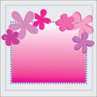Card background with bright pink flowers