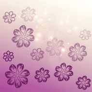 purple floral pattern with white bokeh background