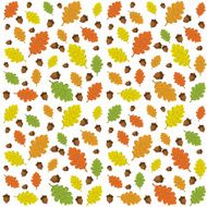 Seamless pattern with acorns and oak leaves