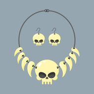 Necklace of skull and tusks Beads Aboriginal cannibals bar
