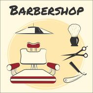 Vector with barber tools