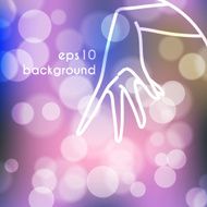 Stock blurred texture with bokeh effect and stylized hand in N2