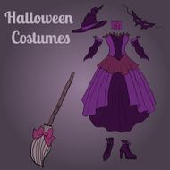 Witch Costume for Halloween Set of items