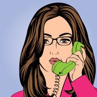 sexy beautiful woman chatting at retro phone