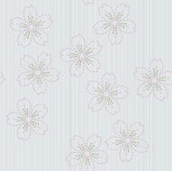 Traditional japanese embroidery Sashiko with sakura flowers Seamless pattern
