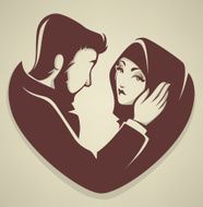 muslim love couple wedding bride and groom