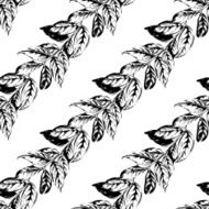 Seamless floral hand-drawn pattern leaf background Retro pattern with N4