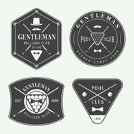 Set of vintage billiard labels emblems and logo