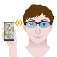 smart glasses connect to phone Wearable device illustration