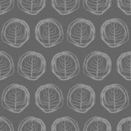 Decorative seamless pattern drawings of circles Grey trees on a