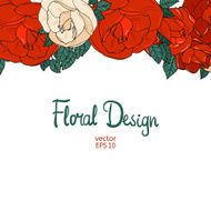Vintage border with roses N5