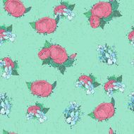 Seamless pattern with pink peonies N13