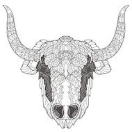 Yak head doodle with black nose