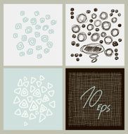 Hand Drawn textures made with ink Vector Isolated