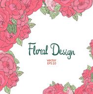 Vintage wedding border with pink roses N4