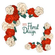 Vintage border with roses N6