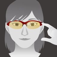 woman with smart glasses Wearable device illustration