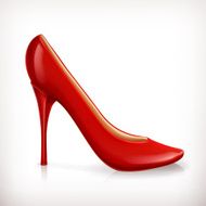Red high heel shoe