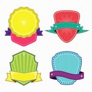 Set of badges ribbons and labels set 8 N4