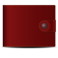 Brown leather men&#039;s purse with a metal button