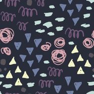 Simple vector seamless pattern with funshapes and bright colors