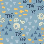 Simple vector seamless pattern with abstract shapes and bright colors N2